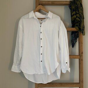 White Cotton Button Up Shirt | M